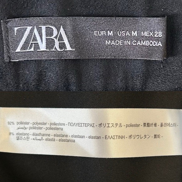 Zara Women’s Black Faux Suede Leggings Ankle Zip Pants Size Medium - Picture 10 of 16